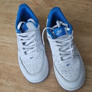 Nike Force White and Blue Athletic Shoes